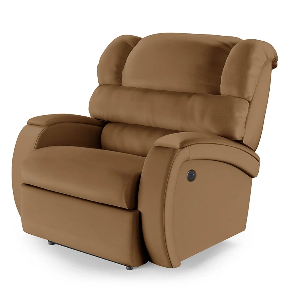 Poltrona do Papai Reclinável Kalie Power Touch USB FH9 PU Caramelo - Mpozenato