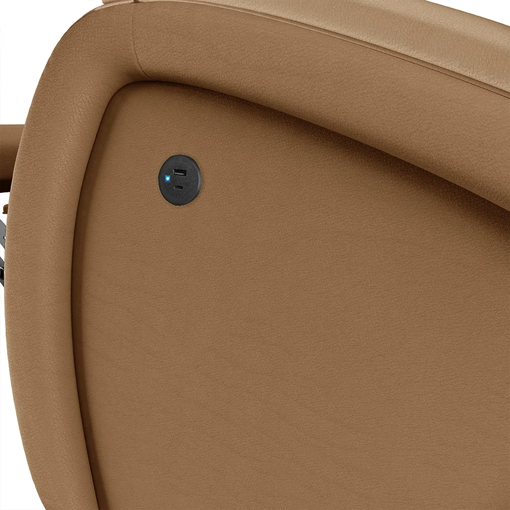 Poltrona do Papai Reclinável Kalie Power Touch Massagem FH9 PU Caramelo - Mpozenato