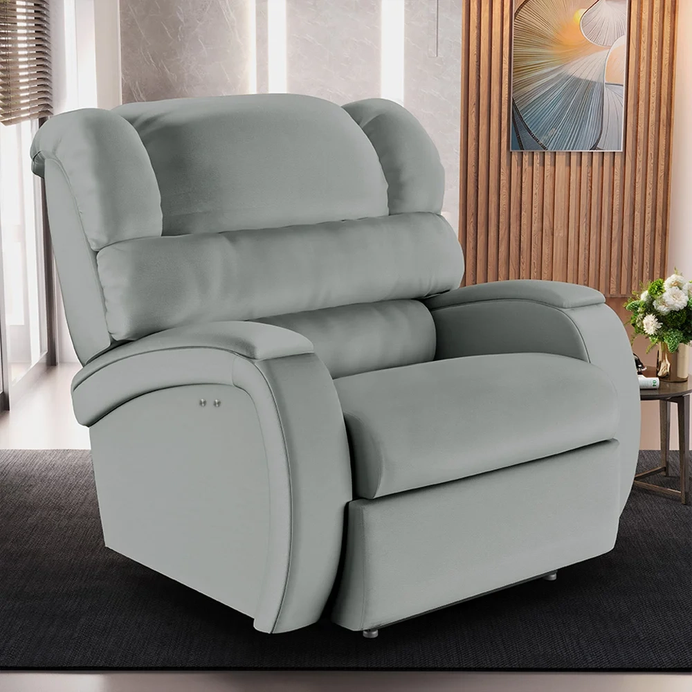 Poltrona do Papai Reclinável Kalie Power Touch Massagem FH9 PU Cinza - Mpozenato
