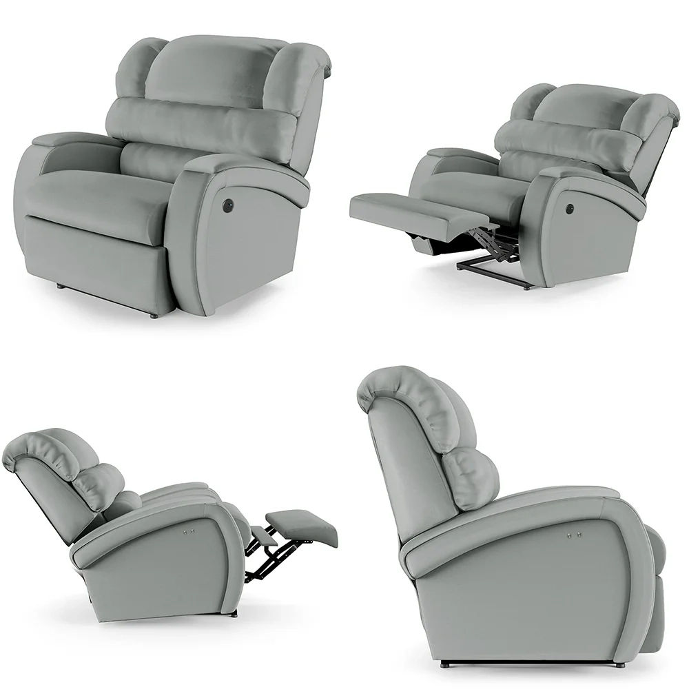 Poltrona do Papai Reclinável Kalie Power Touch Massagem FH9 PU Cinza - Mpozenato