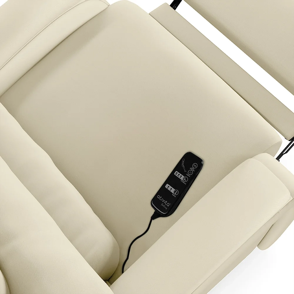 Poltrona do Papai Reclinável Kalie Power Touch Massagem FH9 PU Bege - Mpozenato