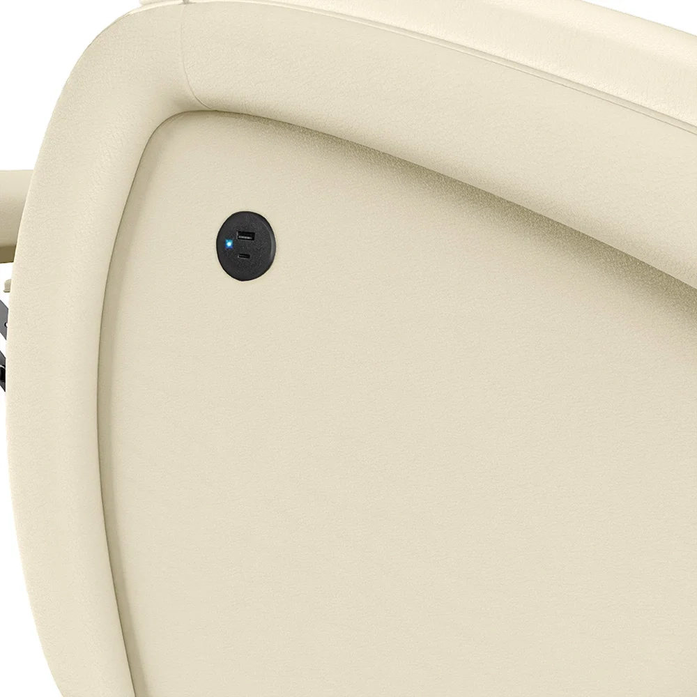 Poltrona do Papai Reclinável Kalie Power Touch Massagem FH9 PU Bege - Mpozenato