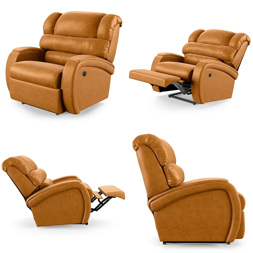 Poltrona do Papai Reclinável Kalie Power Touch Massagem FH9 PU Whisky - Mpozenato