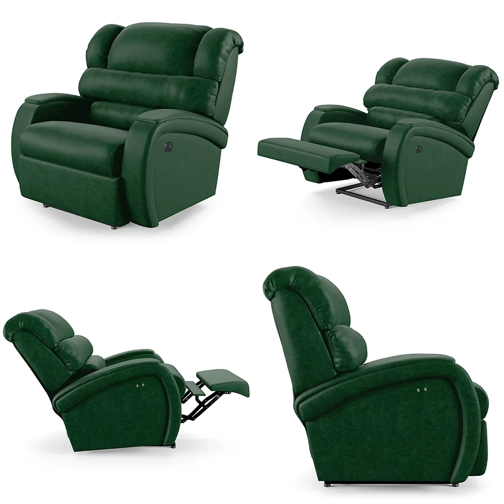 Poltrona do Papai Reclinável Kalie Power Touch Massagem FH9 PU Verde Musgo - Mpozenato