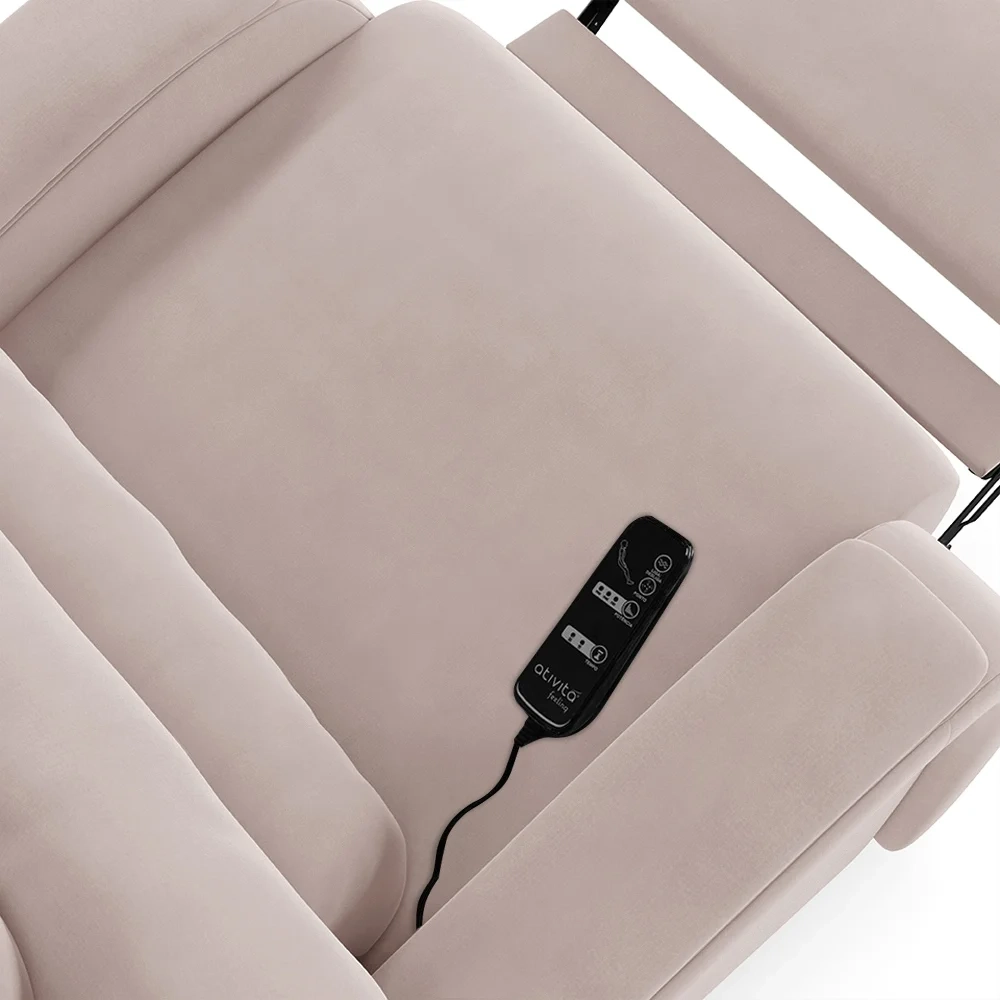 Poltrona do Papai Reclinável Kalie Power Touch Massagem FH9 Veludo Rosê - Mpozenato