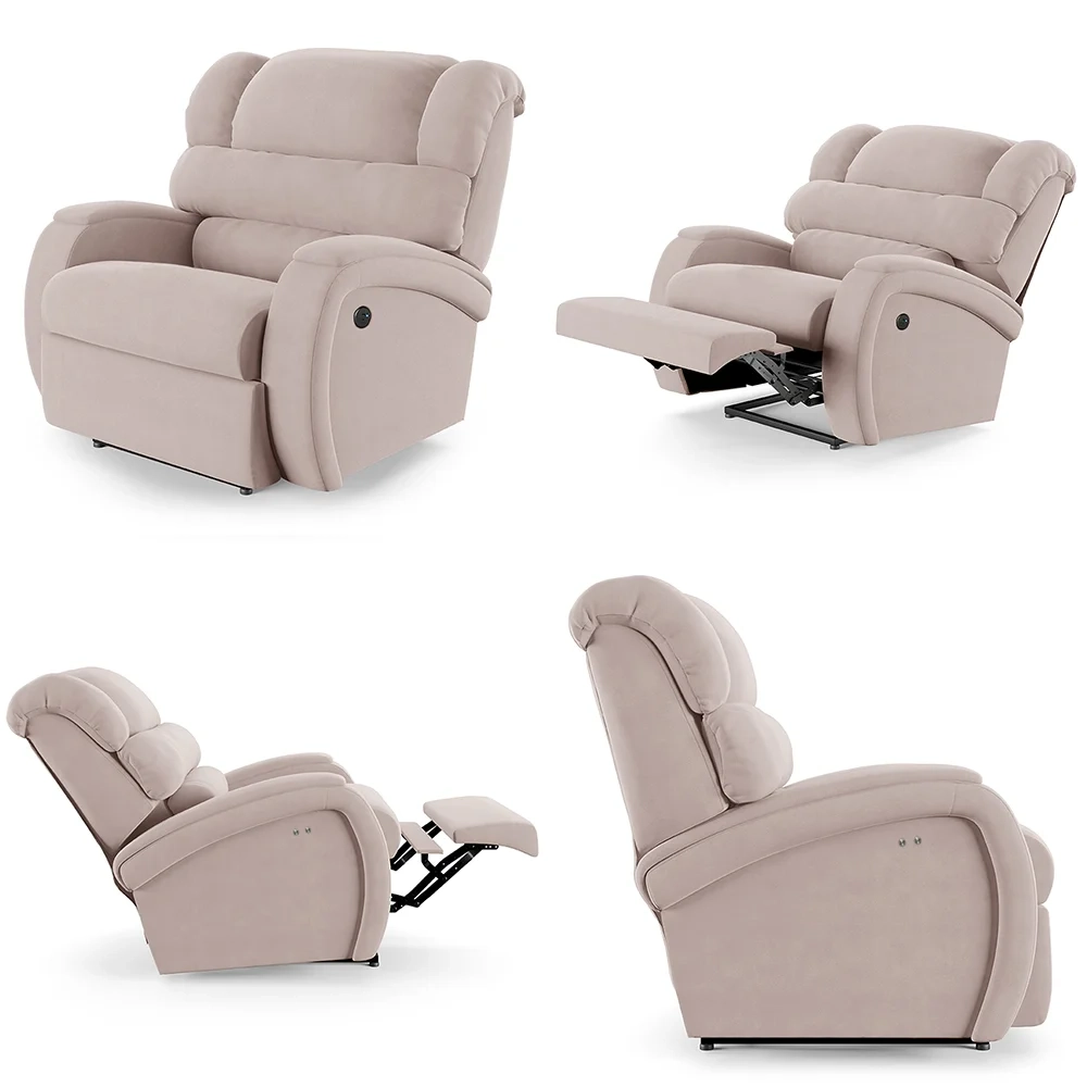 Poltrona do Papai Reclinável Kalie Power Touch Massagem FH9 Veludo Rosê - Mpozenato