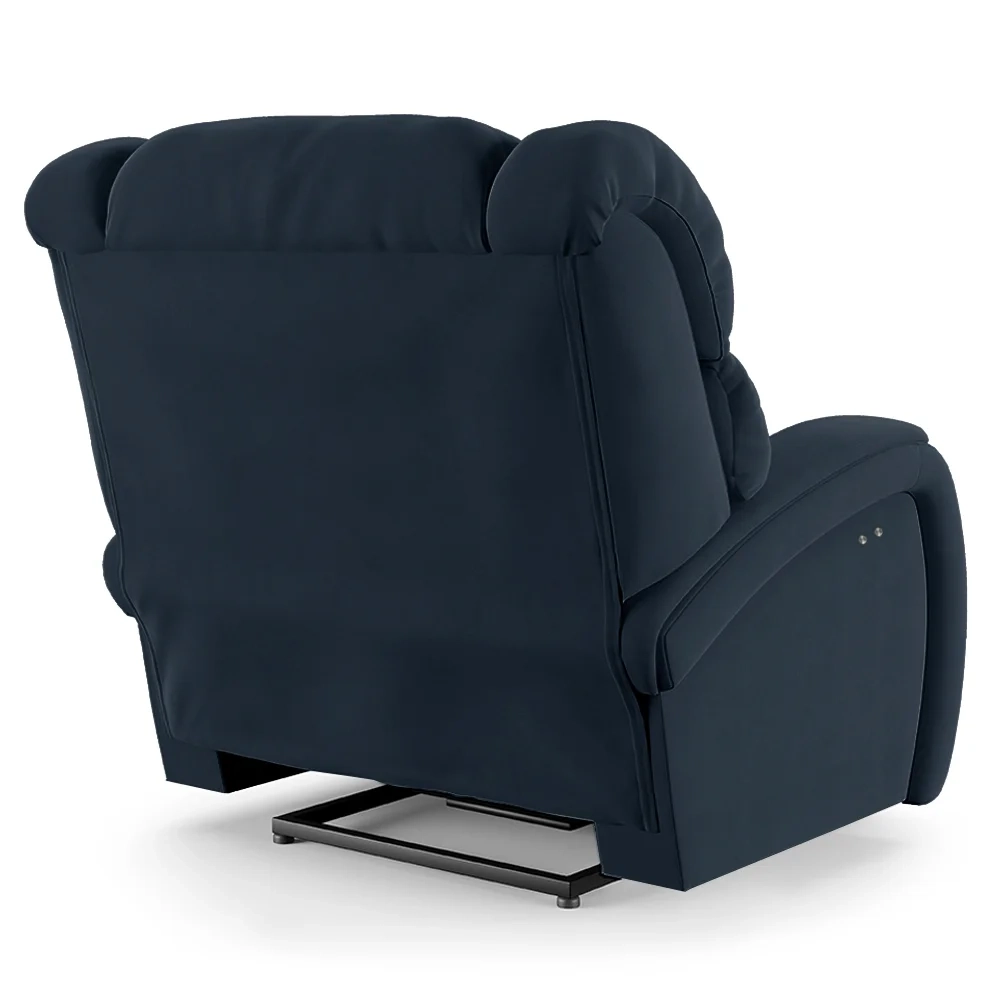 Poltrona do Papai Reclinável Kalie Power Touch Massagem FH9 Veludo Azul - Mpozenato