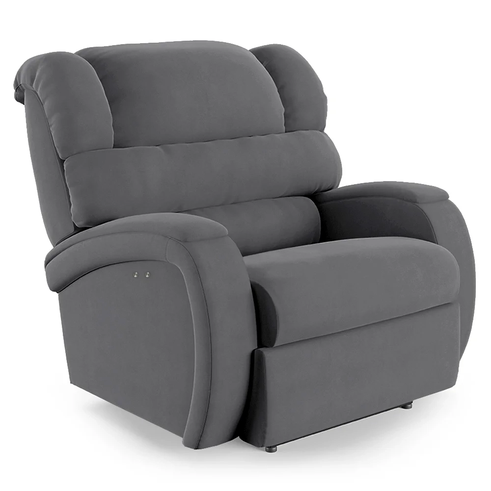 Poltrona do Papai Reclinável Kalie Power Touch Massagem FH9 Veludo Cinza - Mpozenato