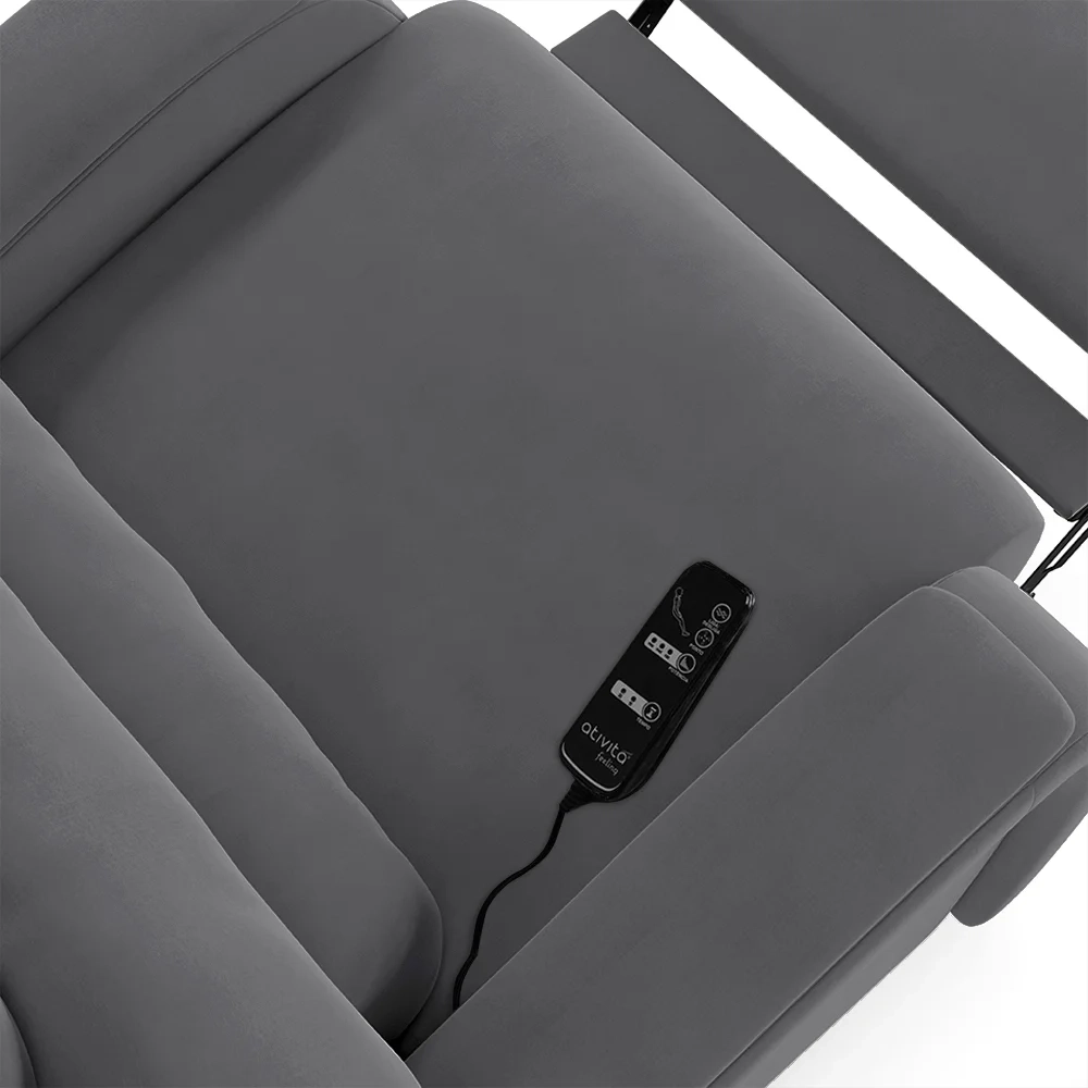 Poltrona do Papai Reclinável Kalie Power Touch Massagem FH9 Veludo Cinza - Mpozenato