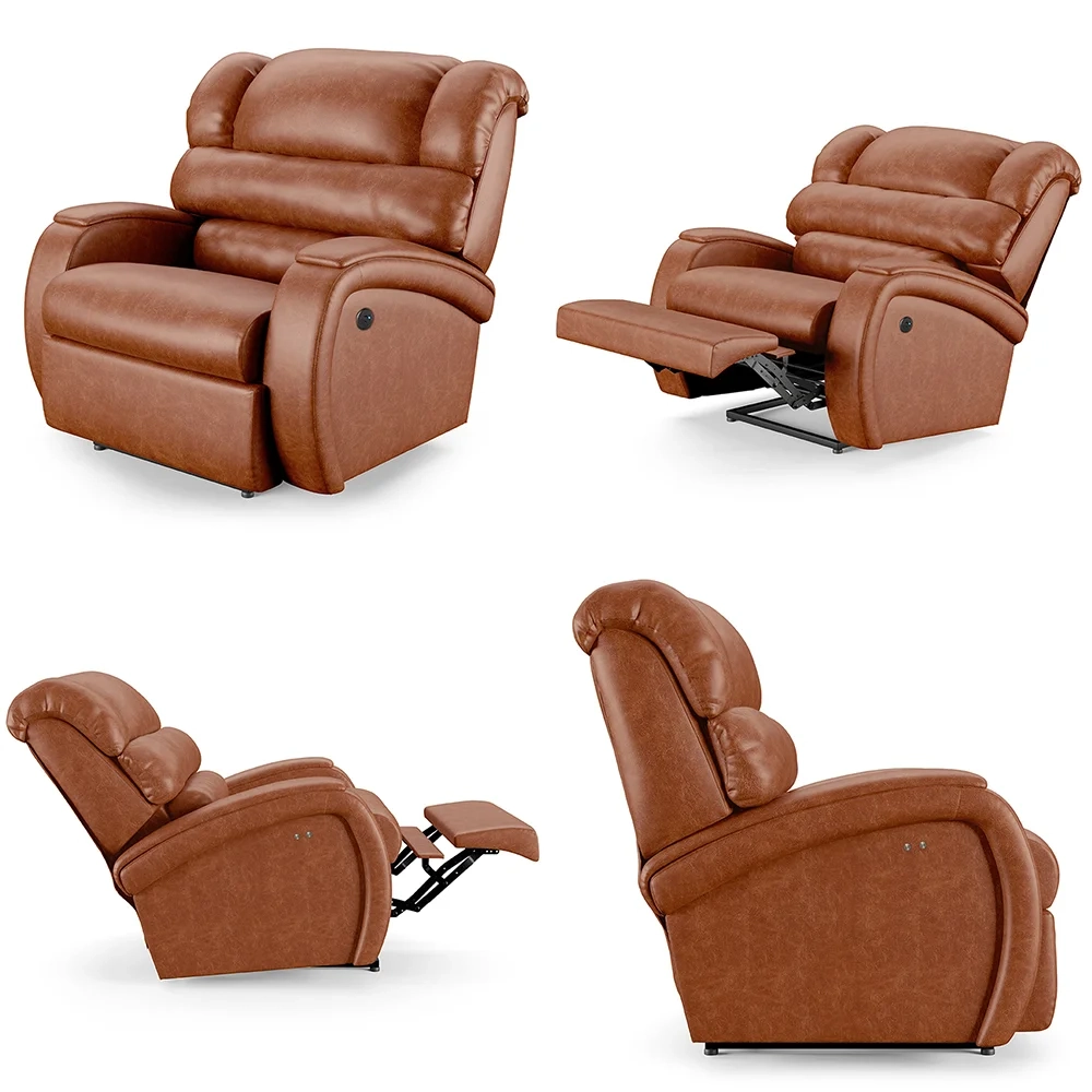 Poltrona do Papai Reclinável Kalie Power Touch Massagem FH9 PU Caramelo Brilho - Mpozenato