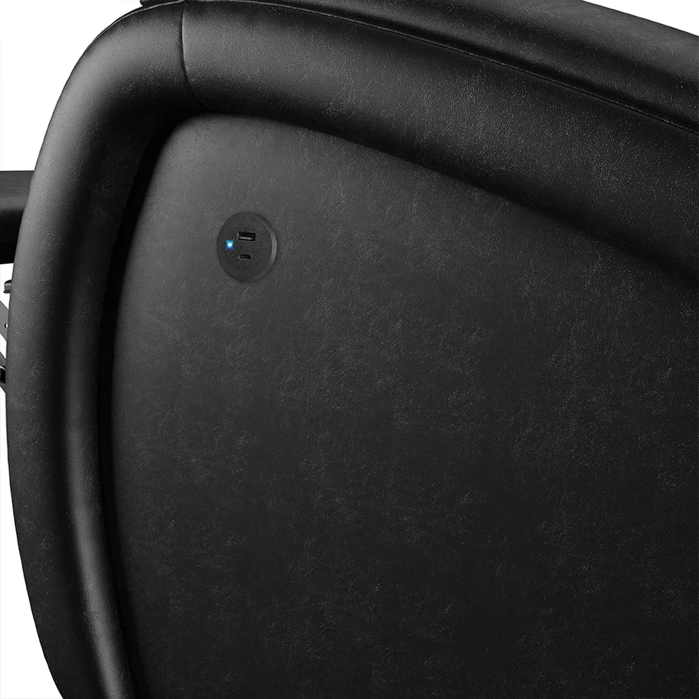 Poltrona do Papai Reclinável Kalie Power Touch Massagem FH9 PU Preto Brilho - Mpozenato