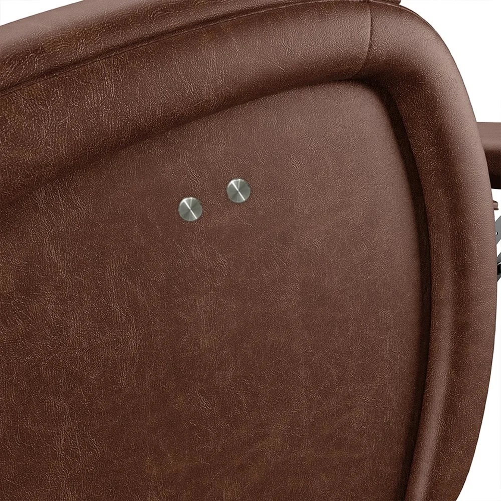 Poltrona do Papai Reclinável Kalie Power Touch Massagem FH9 PU Marrom Brilho - Mpozenato