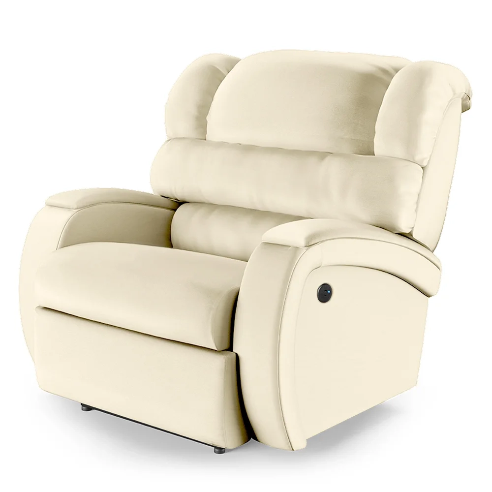 Poltrona do Papai Reclinável Kalie Power Touch USB FH9 PU Bege - Mpozenato