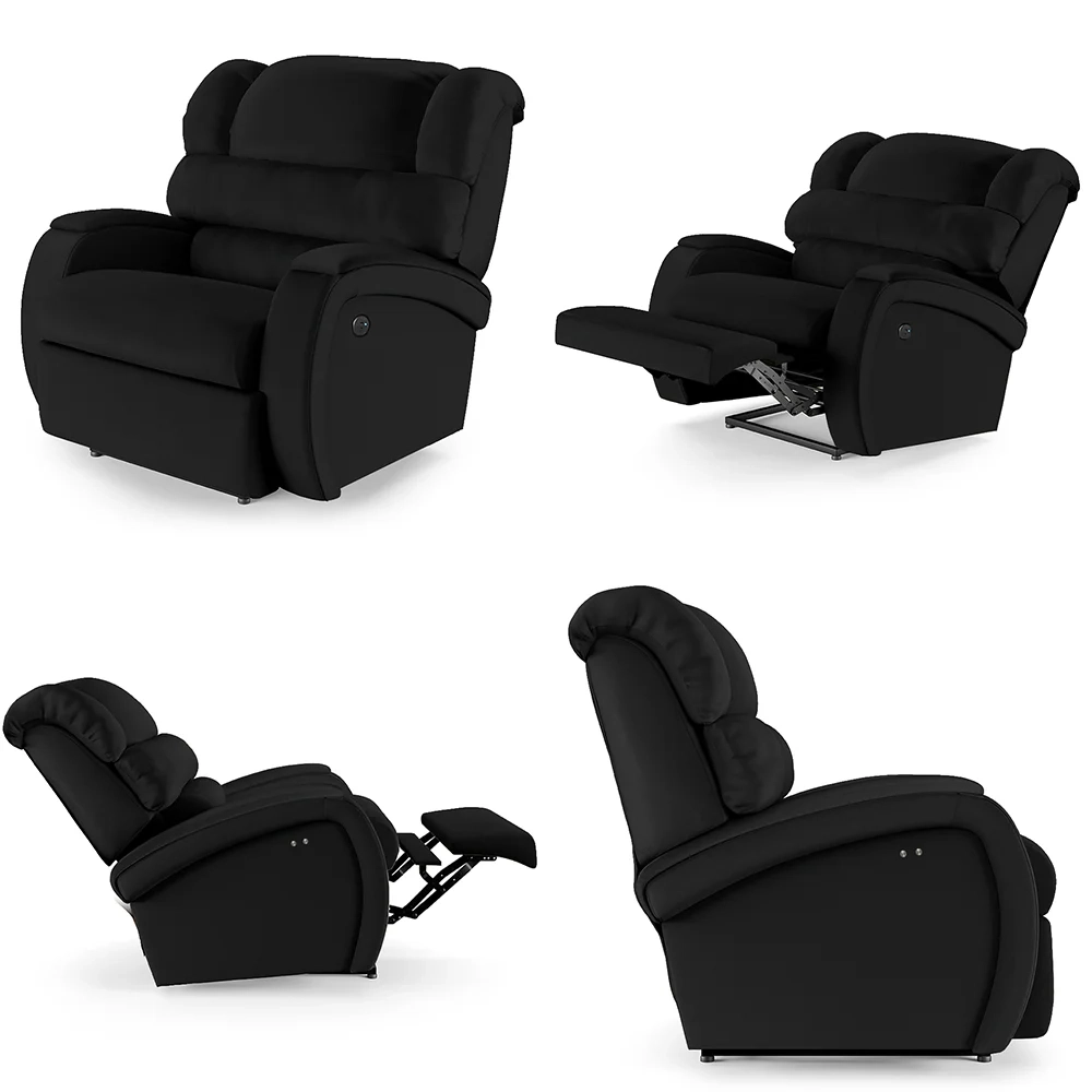 Poltrona do Papai Reclinável Kalie Power Touch Massagem FH9 PU Preto - Mpozenato