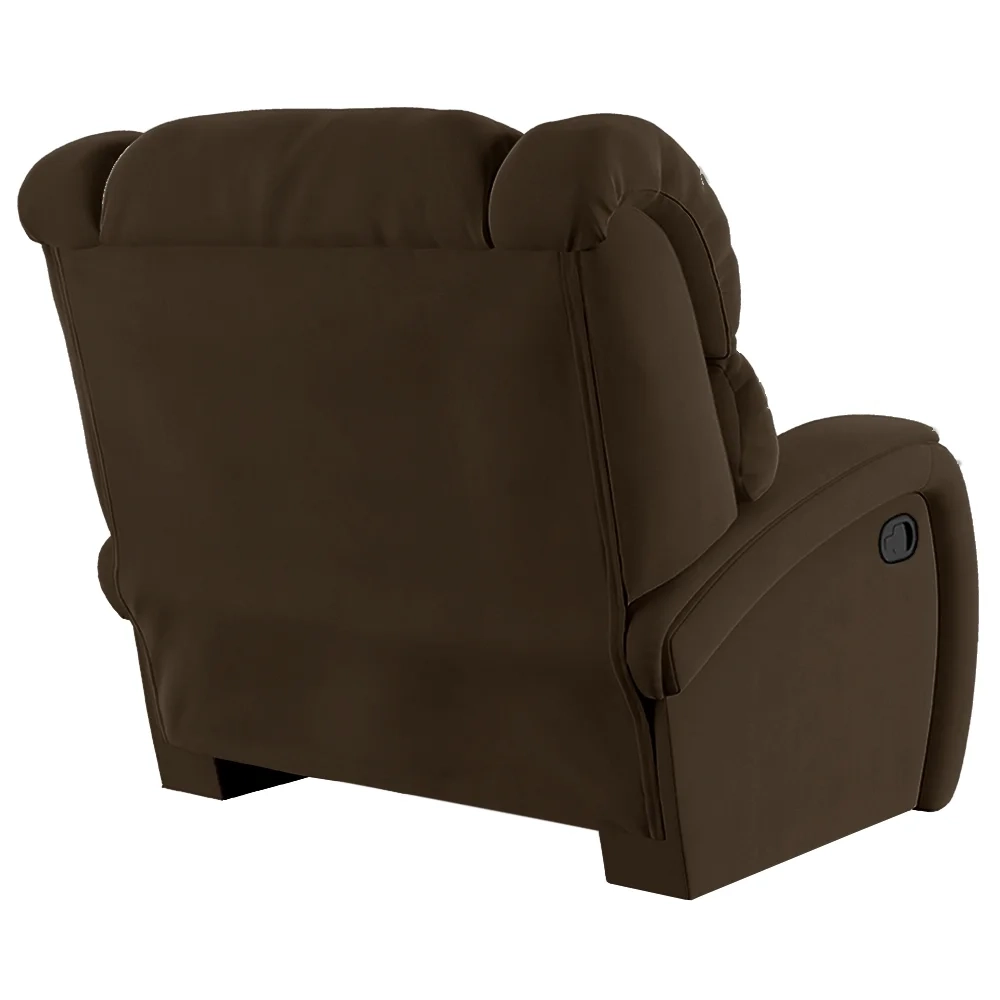 Poltrona do Papai Reclinável Kalie Manual Gatilho FH9 Veludo Marrom - Mpozenato