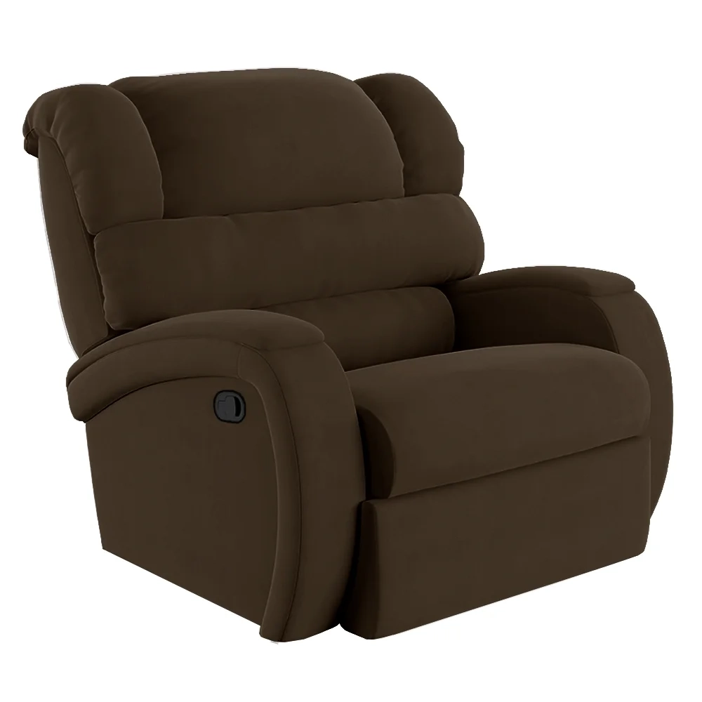 Poltrona do Papai Reclinável Kalie Manual Gatilho FH9 Veludo Marrom - Mpozenato