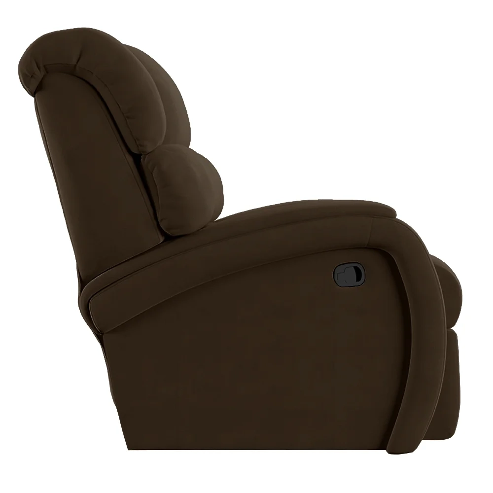 Poltrona do Papai Reclinável Kalie Manual Gatilho FH9 Veludo Marrom - Mpozenato