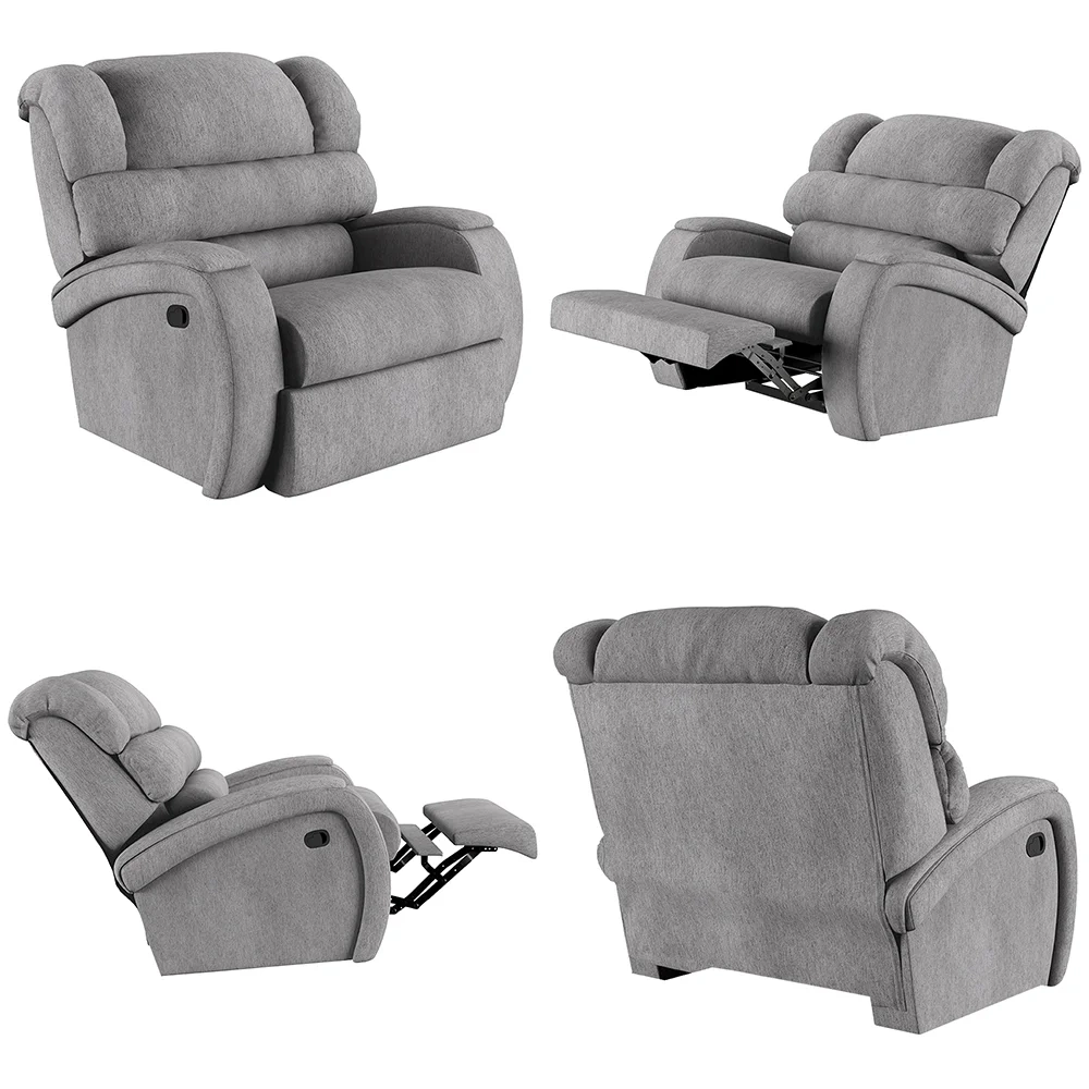 Poltrona do Papai Reclinável Kalie Manual Gatilho FH9 Linho Cinza - Mpozenato