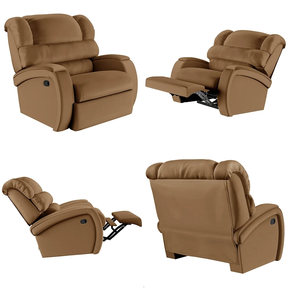 Poltrona do Papai Reclinável Kalie Manual Gatilho FH9 PU Caramelo - Mpozenato