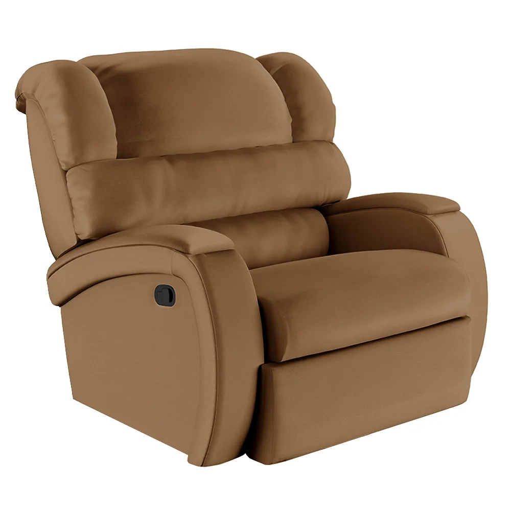 Poltrona do Papai Reclinável Kalie Manual Gatilho FH9 PU Caramelo - Mpozenato