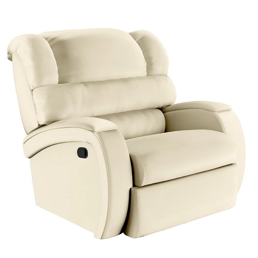 Poltrona do Papai Reclinável Kalie Manual Gatilho FH9 PU Bege - Mpozenato