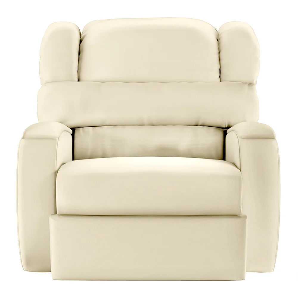 Poltrona do Papai Reclinável Kalie Manual Gatilho FH9 PU Bege - Mpozenato