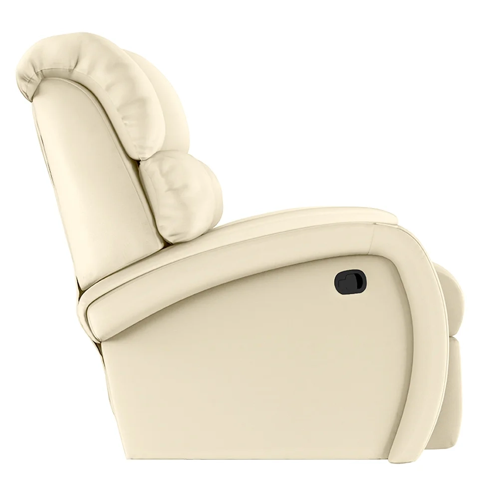 Poltrona do Papai Reclinável Kalie Manual Gatilho FH9 PU Bege - Mpozenato