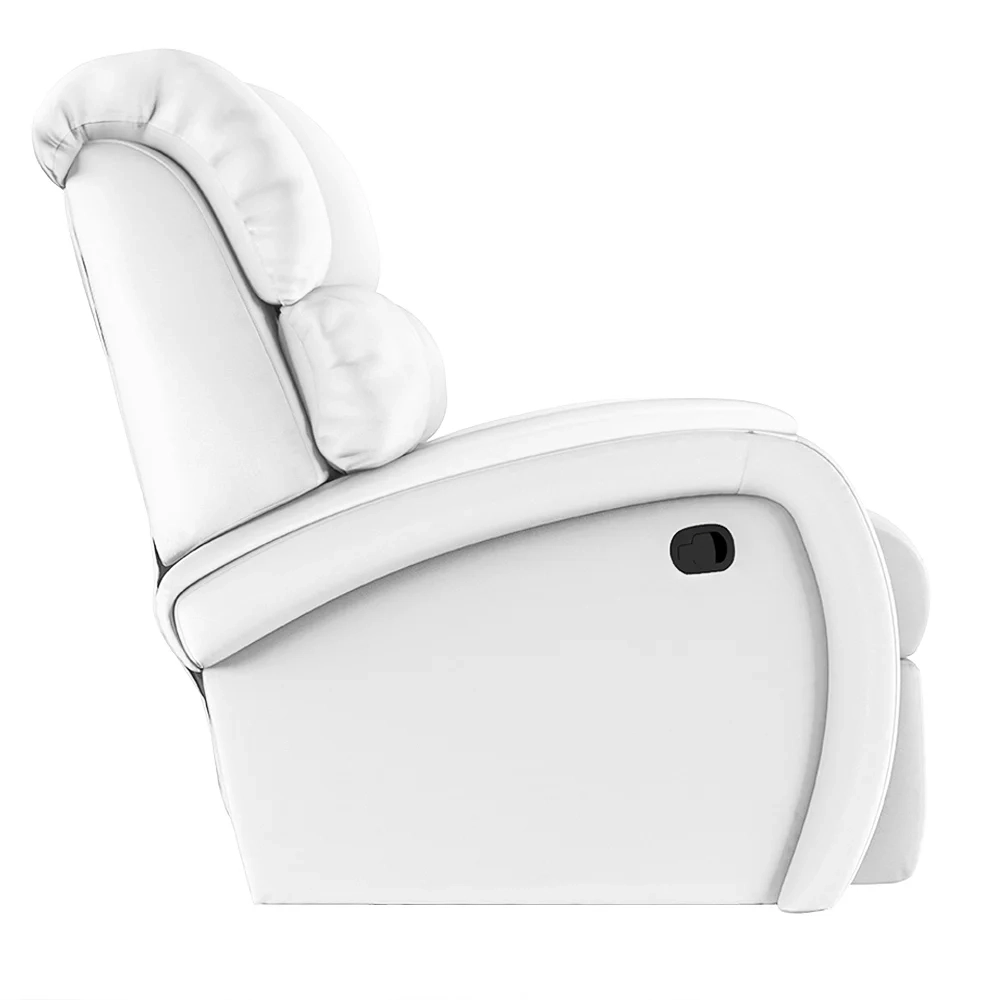 Poltrona do Papai Reclinável Kalie Manual Gatilho FH9 PU Branco - Mpozenato
