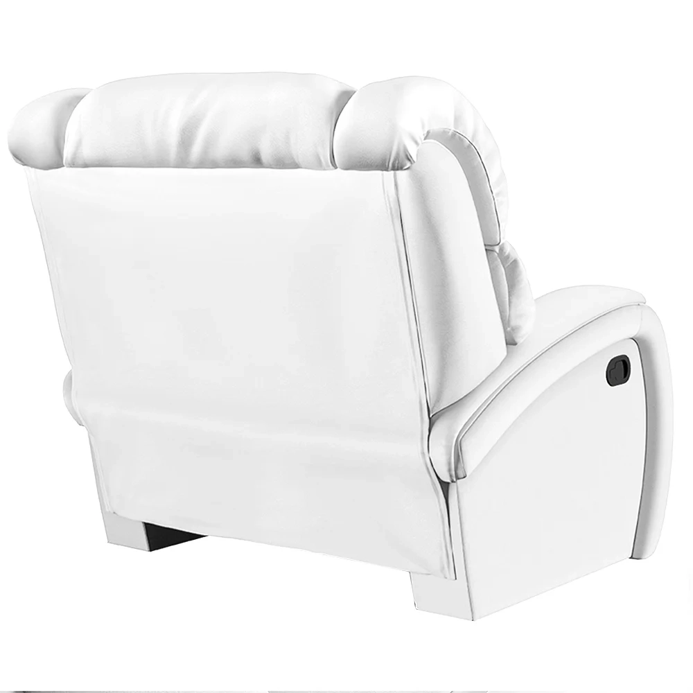 Poltrona do Papai Reclinável Kalie Manual Gatilho FH9 PU Branco - Mpozenato