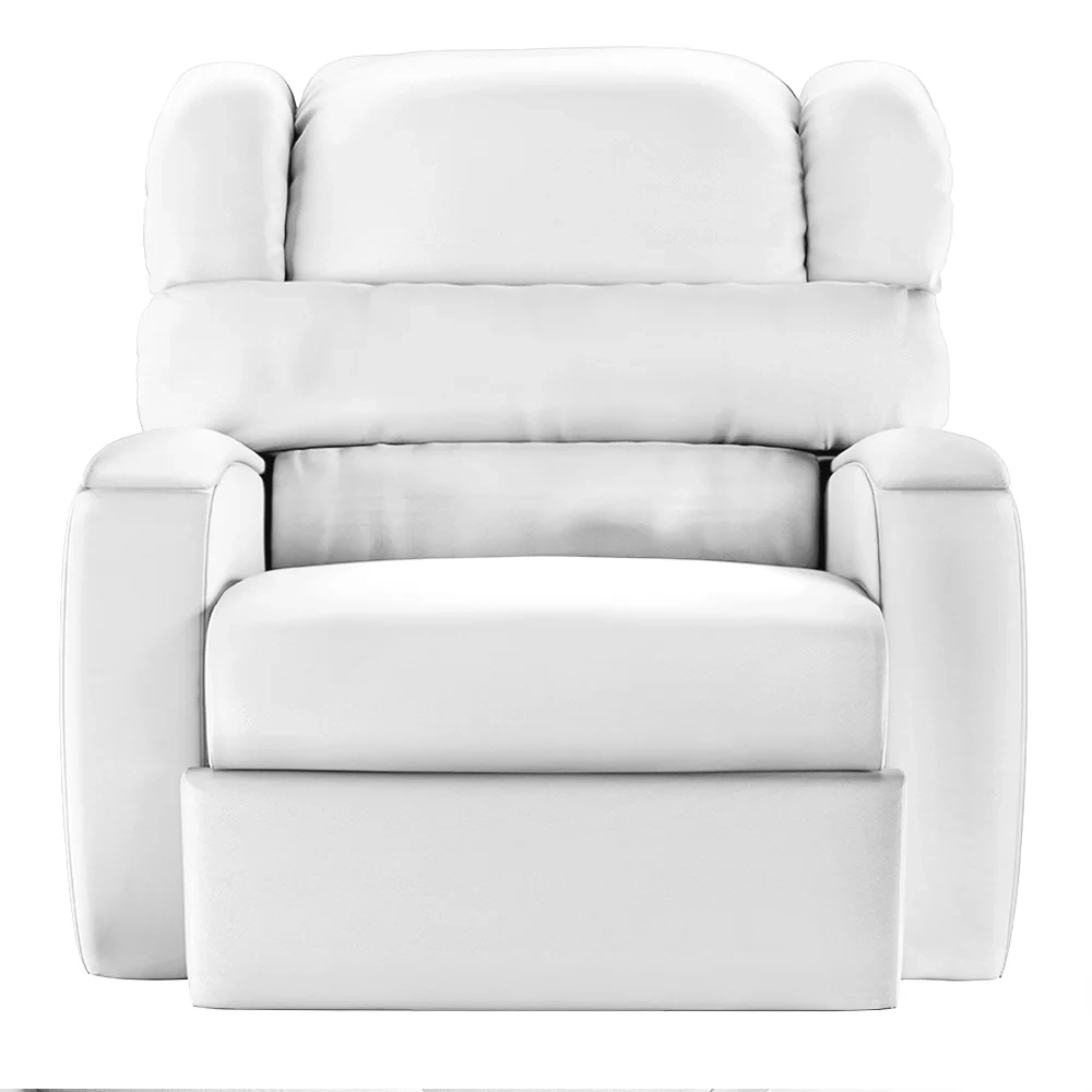 Poltrona do Papai Reclinável Kalie Manual Gatilho FH9 PU Branco - Mpozenato