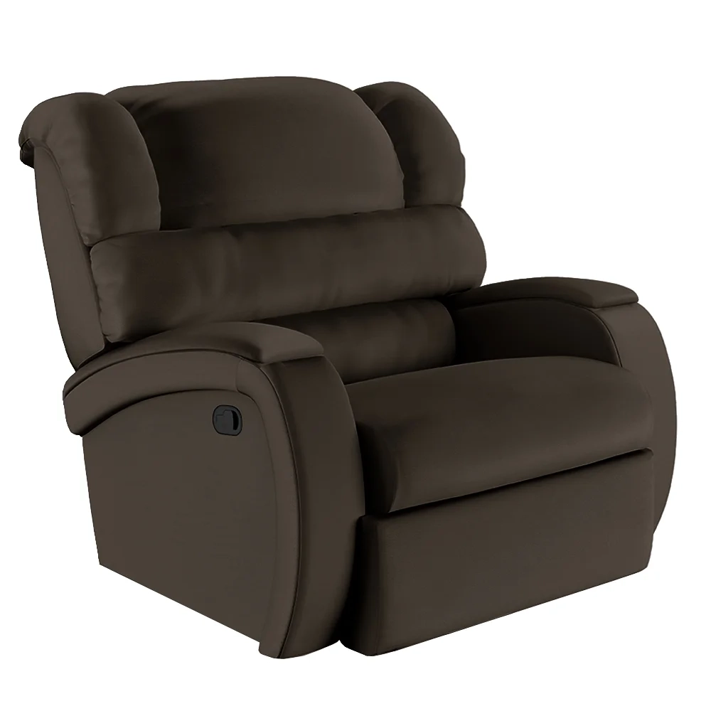 Poltrona do Papai Reclinável Kalie Manual Gatilho FH9 PU Marrom - Mpozenato