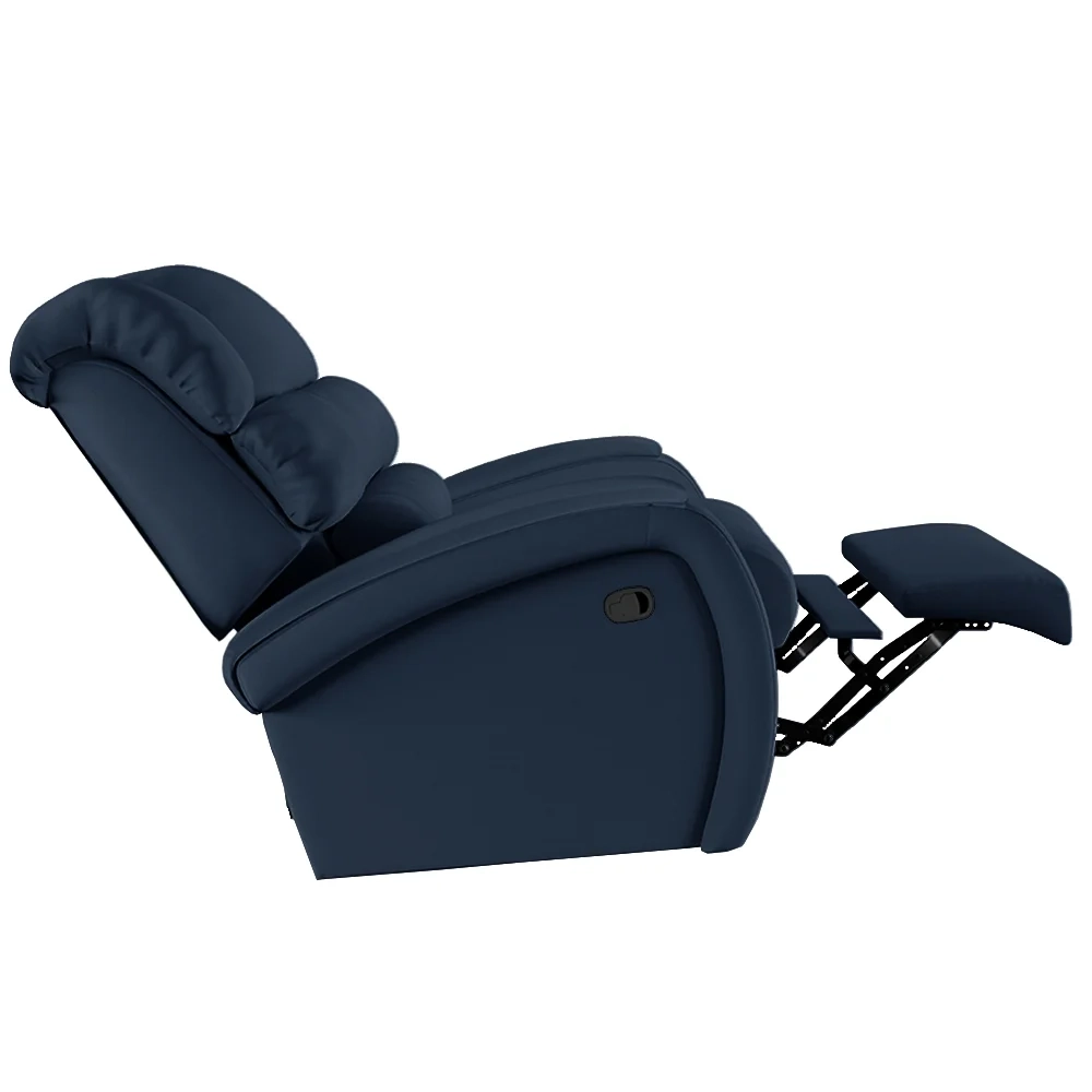 Poltrona do Papai Reclinável Kalie Manual Gatilho FH9 PU Azul - Mpozenato