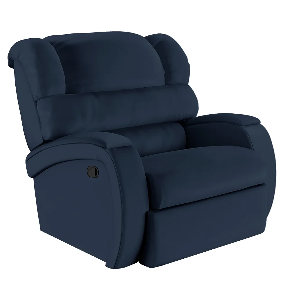 Poltrona do Papai Reclinável Kalie Manual Gatilho FH9 PU Azul - Mpozenato