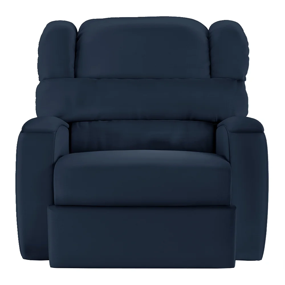 Poltrona do Papai Reclinável Kalie Manual Gatilho FH9 PU Azul - Mpozenato