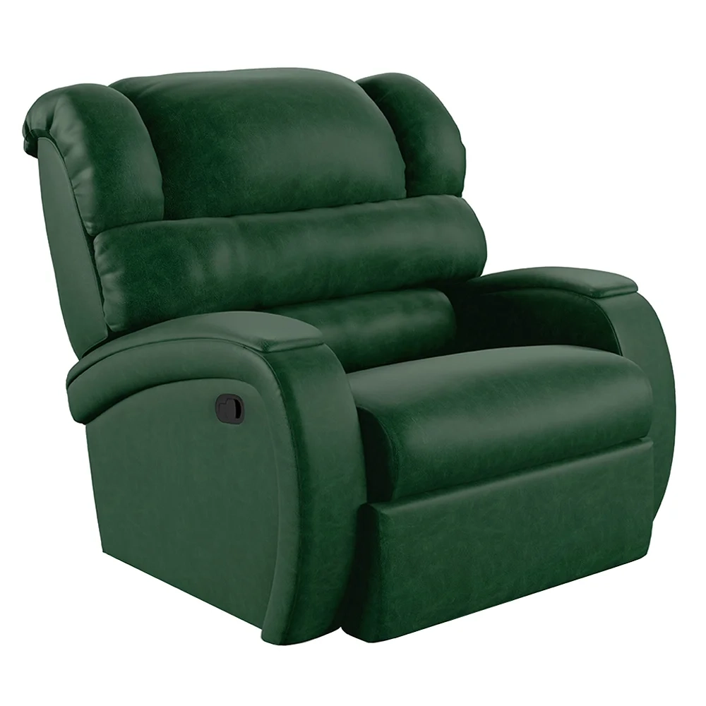 Poltrona do Papai Reclinável Kalie Manual Gatilho FH9 PU Verde Musgo - Mpozenato