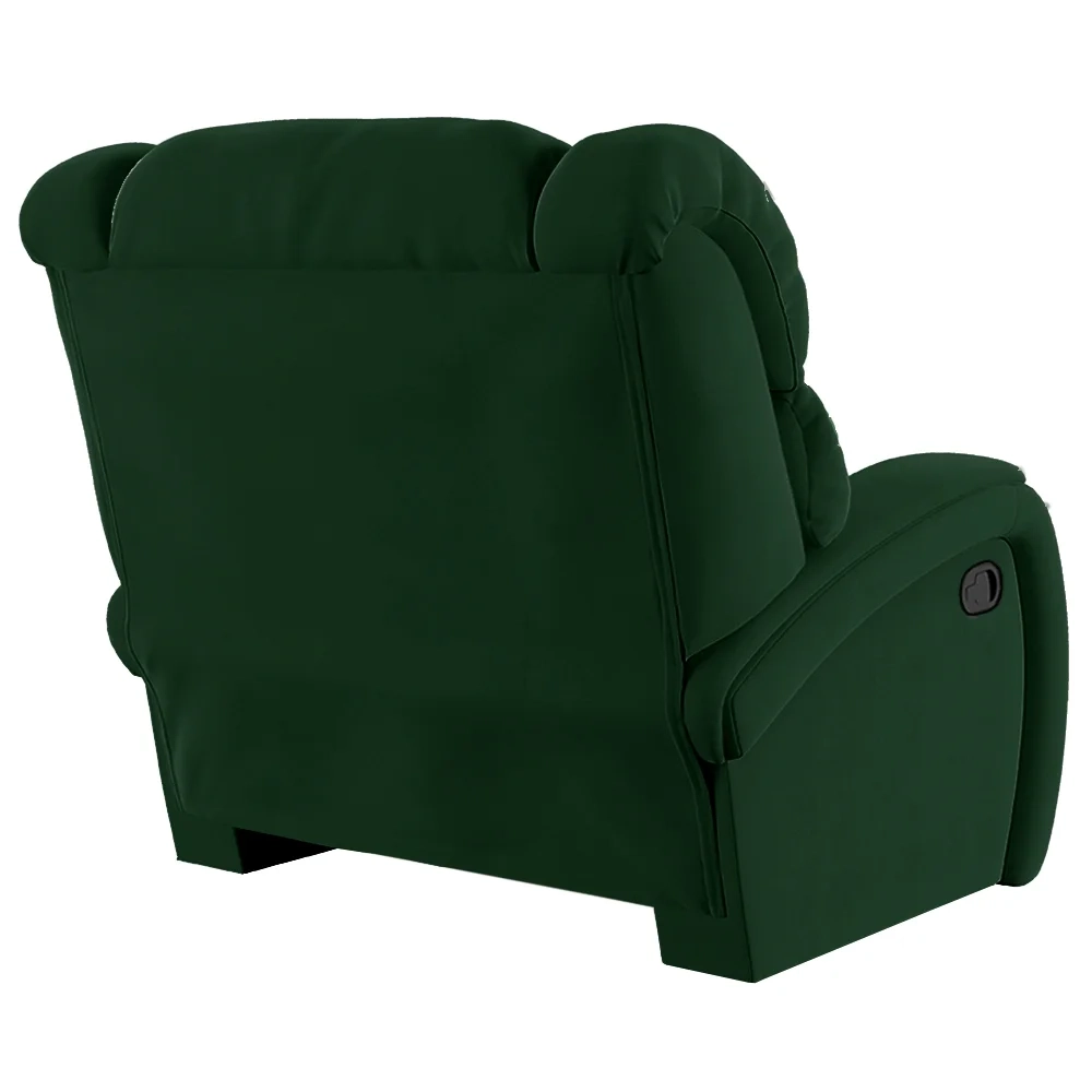 Poltrona do Papai Reclinável Kalie Manual Gatilho FH9 Veludo Verde - Mpozenato