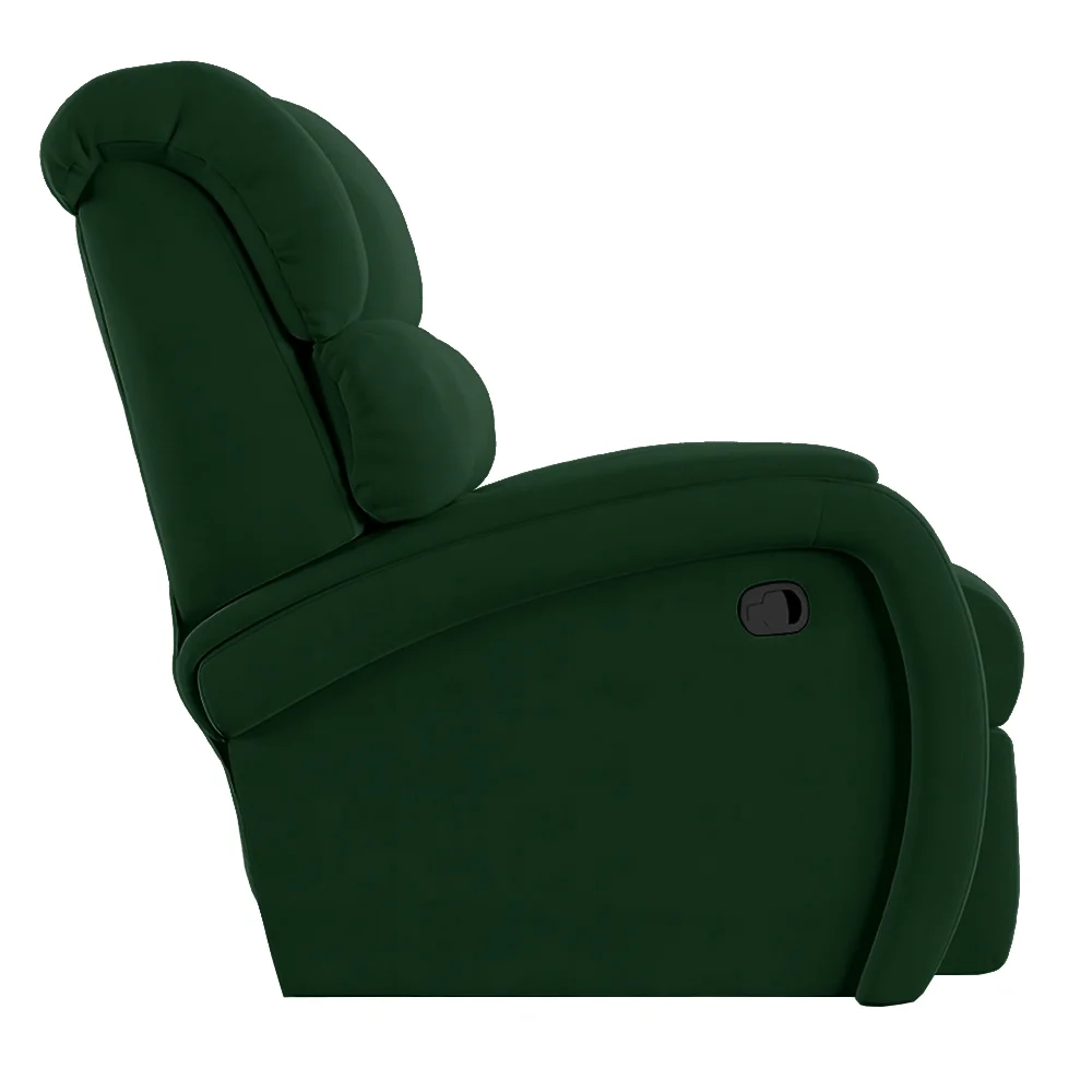 Poltrona do Papai Reclinável Kalie Manual Gatilho FH9 Veludo Verde - Mpozenato