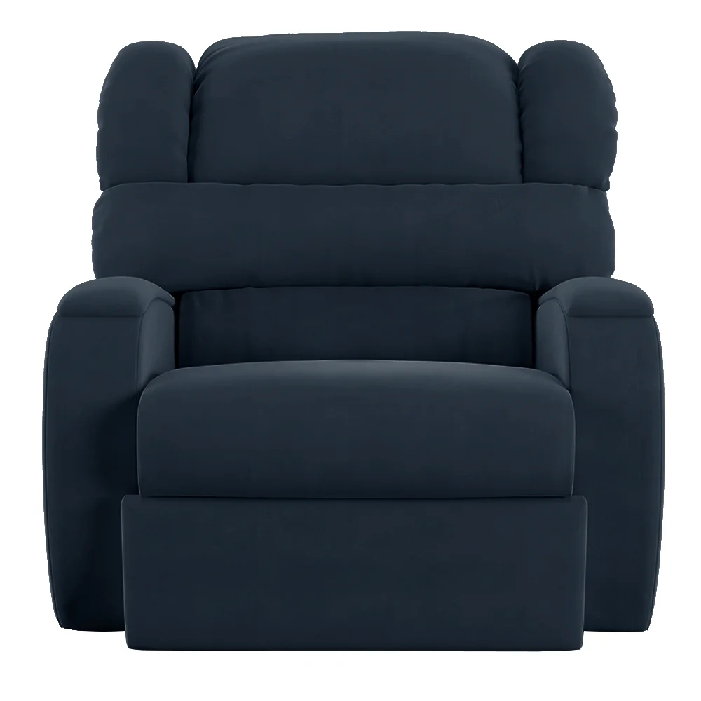 Poltrona do Papai Reclinável Kalie Manual Gatilho FH9 Veludo Azul - Mpozenato