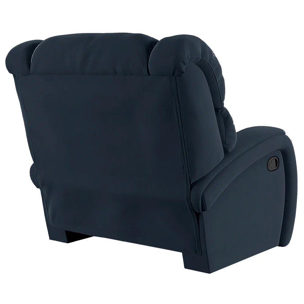 Poltrona do Papai Reclinável Kalie Manual Gatilho FH9 Veludo Azul - Mpozenato