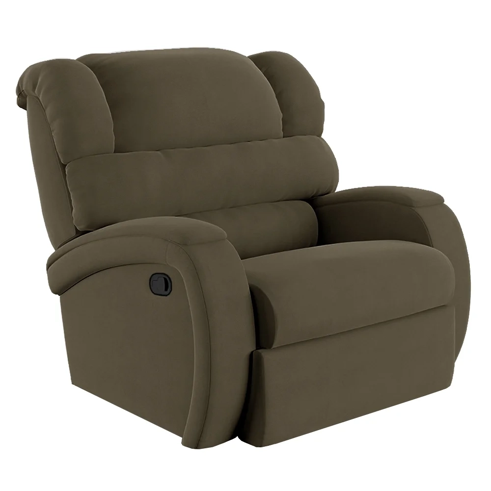 Poltrona do Papai Reclinável Kalie Manual Gatilho FH9 Veludo Capuccino - Mpozenato