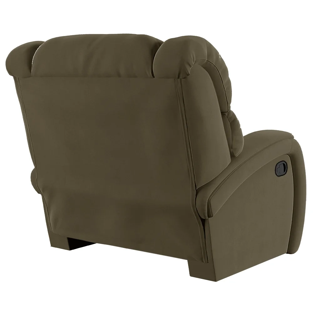 Poltrona do Papai Reclinável Kalie Manual Gatilho FH9 Veludo Capuccino - Mpozenato