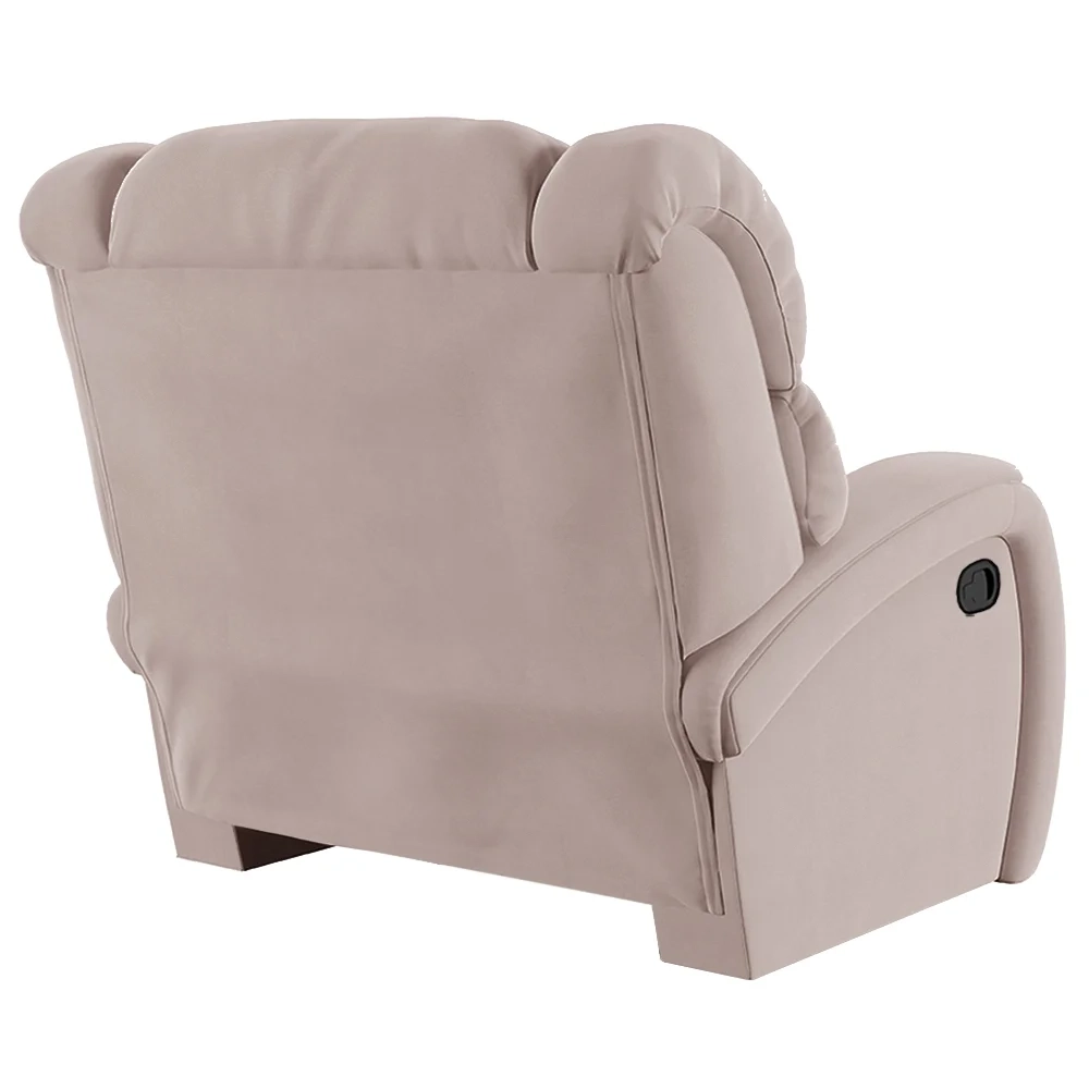 Poltrona do Papai Reclinável Kalie Manual Gatilho FH9 Veludo Rosê - Mpozenato