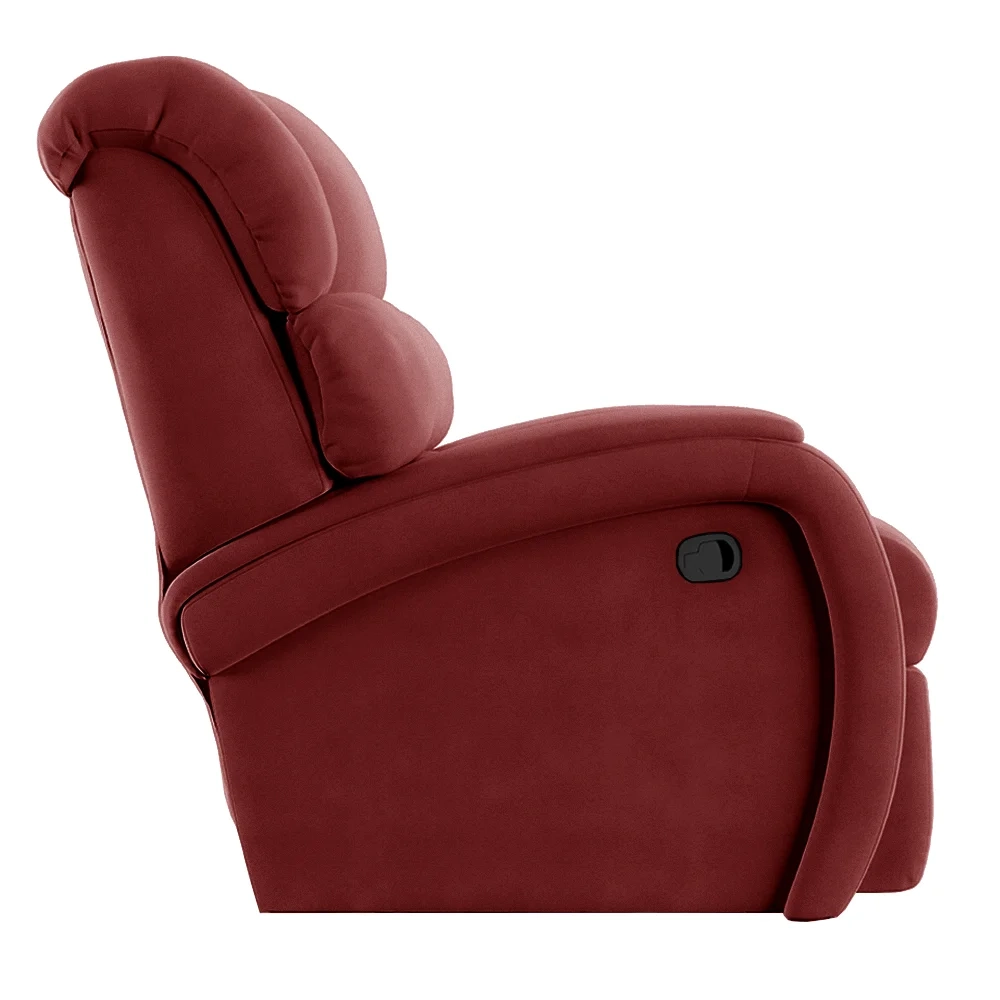 Poltrona do Papai Reclinável Kalie Manual Gatilho FH9 Veludo Vermelho - Mpozenato