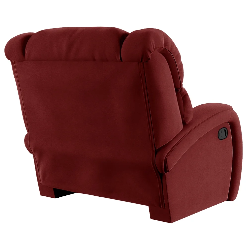 Poltrona do Papai Reclinável Kalie Manual Gatilho FH9 Veludo Vermelho - Mpozenato