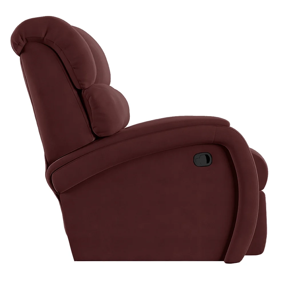 Poltrona do Papai Reclinável Kalie Manual Gatilho FH9 Veludo Vinho - Mpozenato