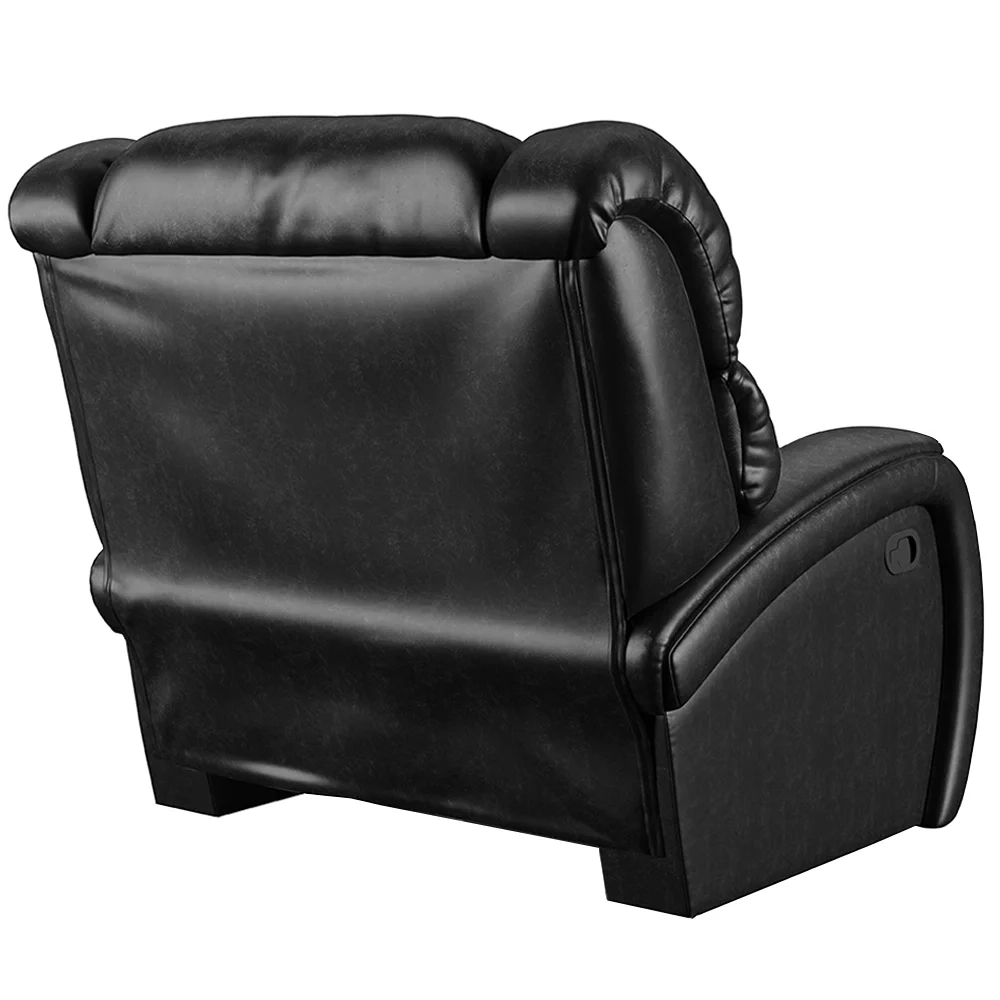 Poltrona do Papai Reclinável Kalie Manual Gatilho FH9 PU Preto Brilho - Mpozenato