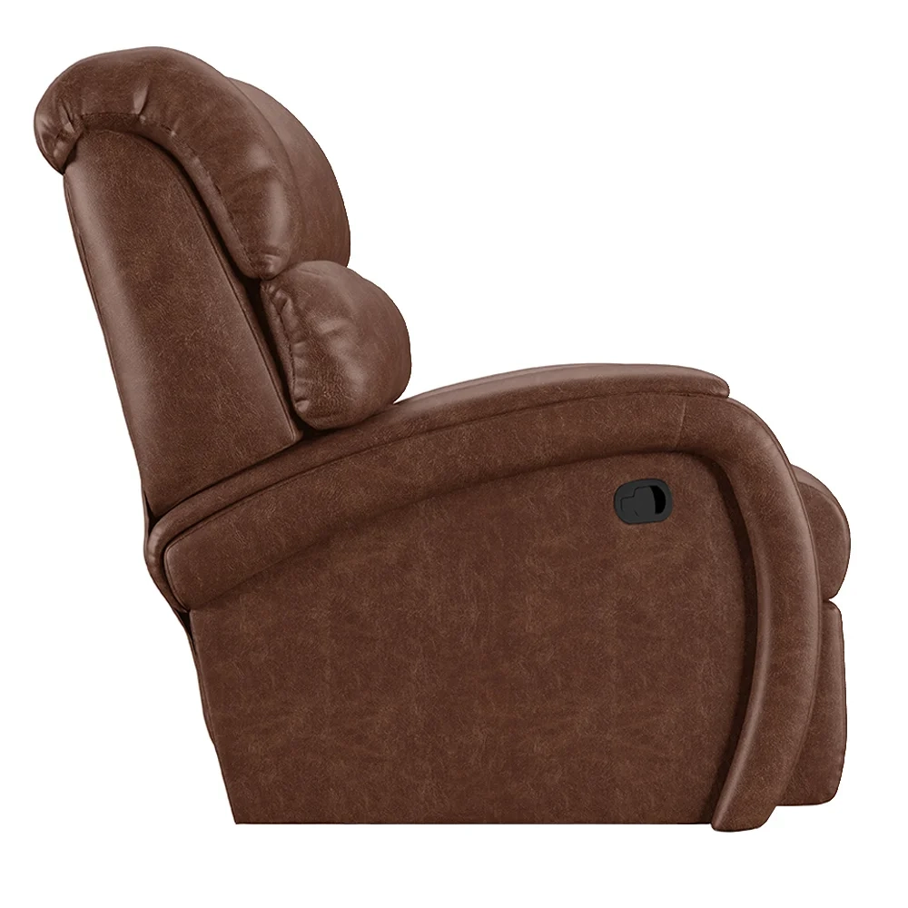 Poltrona do Papai Reclinável Kalie Manual Gatilho FH9 PU Marrom Brilho - Mpozenato