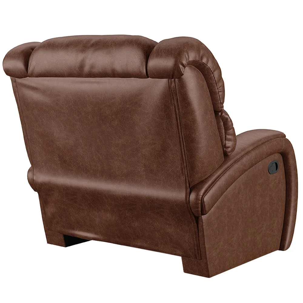 Poltrona do Papai Reclinável Kalie Manual Gatilho FH9 PU Marrom Brilho - Mpozenato