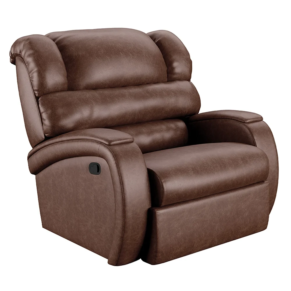 Poltrona do Papai Reclinável Kalie Manual Gatilho FH9 PU Marrom Brilho - Mpozenato