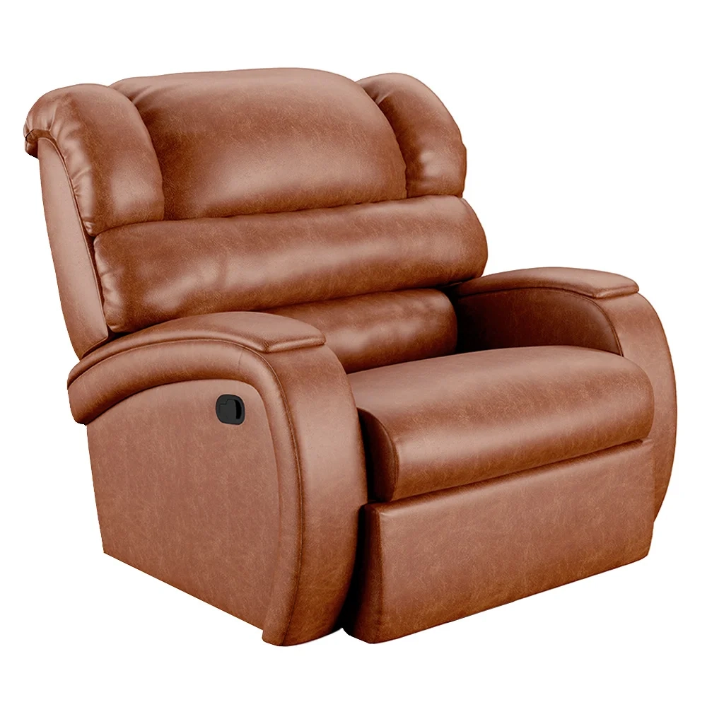 Poltrona do Papai Reclinável Kalie Manual Gatilho FH9 PU Caramelo Brilho - Mpozenato